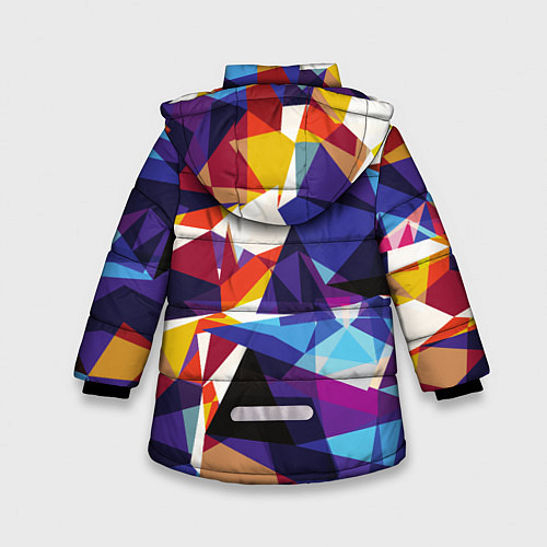 Зимняя куртка для девочки Мозаичный узор / 3D-Светло-серый – фото 2