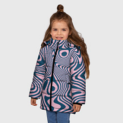 Куртка зимняя для девочки Абстрактный размытый узор, цвет: 3D-черный — фото 2