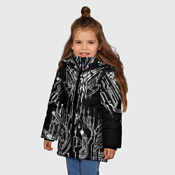 Куртка зимняя для девочки Киберпанк-модерн, цвет: 3D-светло-серый — фото 2