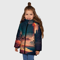 Куртка зимняя для девочки Неизвестная планета, цвет: 3D-светло-серый — фото 2