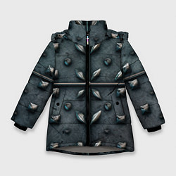 Зимняя куртка для девочки Металлический шипованный паттерн