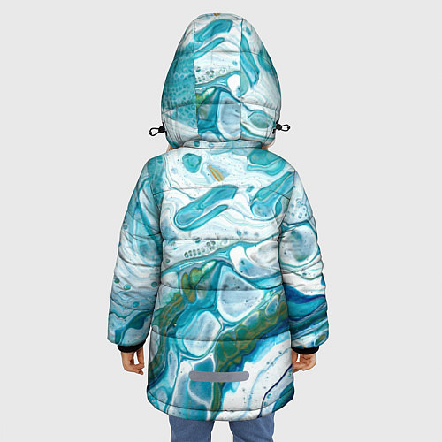 Зимняя куртка для девочки 50 Оттенков Океана / 3D-Черный – фото 4