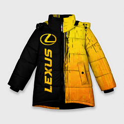 Куртка зимняя для девочки Lexus - gold gradient: по-вертикали, цвет: 3D-черный