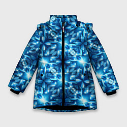 Зимняя куртка для девочки Светящиеся голубые цветы