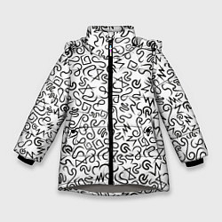 Куртка зимняя для девочки Текстурка, цвет: 3D-светло-серый