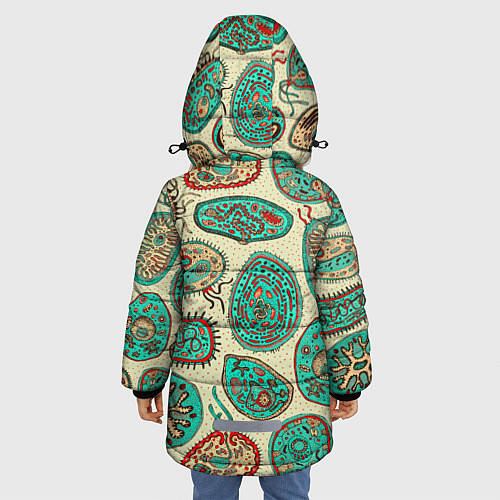 Зимняя куртка для девочки Бактерии / 3D-Черный – фото 4