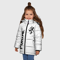 Куртка зимняя для девочки Portal glitch на светлом фоне: надпись, символ, цвет: 3D-черный — фото 2