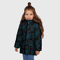 Куртка зимняя для девочки Соник паттерн, цвет: 3D-красный — фото 2
