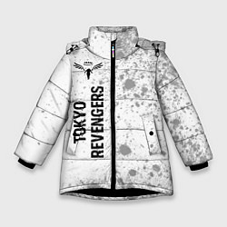 Куртка зимняя для девочки Tokyo Revengers glitch на светлом фоне: по-вертика, цвет: 3D-черный