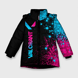 Зимняя куртка для девочки Valorant - neon gradient: по-вертикали