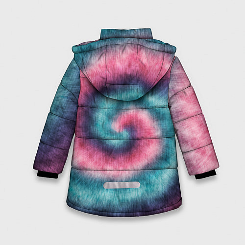 Зимняя куртка для девочки Тай дай космос / 3D-Светло-серый – фото 2