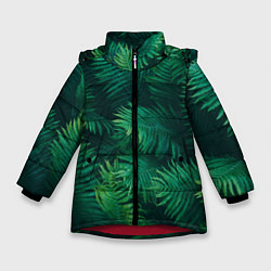 Куртка зимняя для девочки Множество папоротников, цвет: 3D-красный