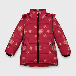 Зимняя куртка для девочки Красный стиль