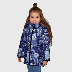 Куртка зимняя для девочки Цветочный принт рисунок, цвет: 3D-красный — фото 2