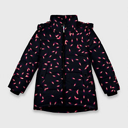Куртка зимняя для девочки Абстракция светлячки темный, цвет: 3D-черный