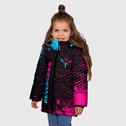 Куртка зимняя для девочки Tokyo Revengers - neon gradient: надпись, символ, цвет: 3D-черный — фото 2