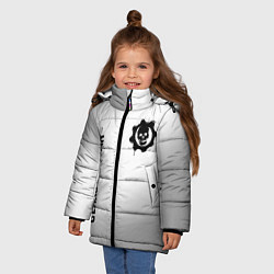 Куртка зимняя для девочки Gears of War glitch на светлом фоне: надпись, симв, цвет: 3D-черный — фото 2