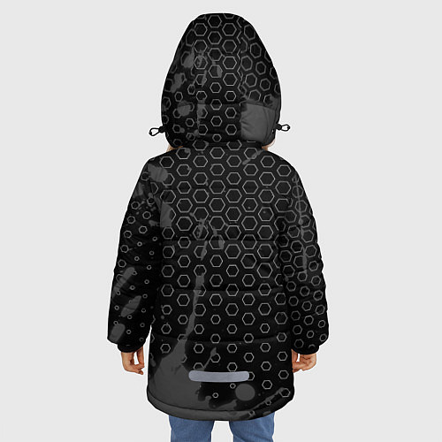 Зимняя куртка для девочки Fortnite glitch на темном фоне: по-вертикали / 3D-Черный – фото 4