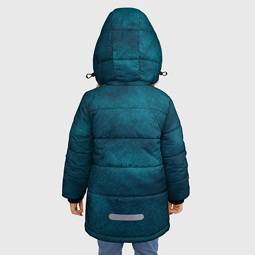 Зимняя куртка для девочки Синие туманные камешки / 3D-Черный – фото 4