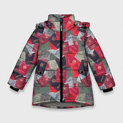 Куртка зимняя для девочки Документы Советского Союза, цвет: 3D-светло-серый
