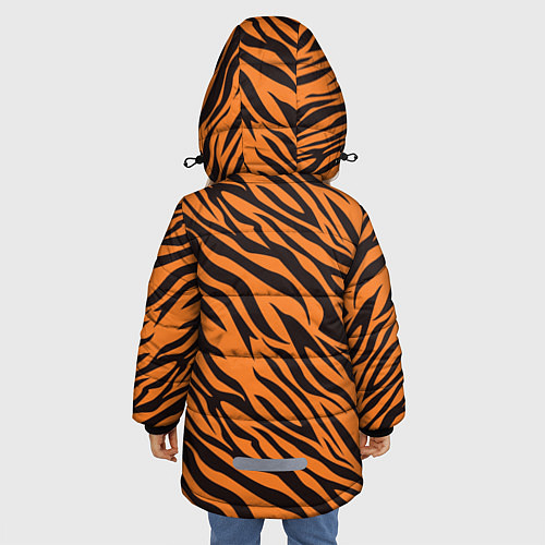 Зимняя куртка для девочки Полоски тигра - tiger / 3D-Черный – фото 4