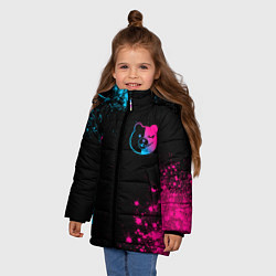 Куртка зимняя для девочки Danganronpa - neon gradient: надпись, символ, цвет: 3D-черный — фото 2