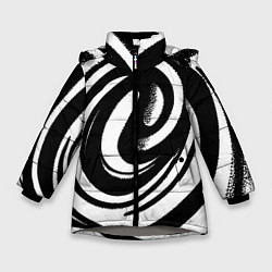 Куртка зимняя для девочки Черно-белая воронка, цвет: 3D-светло-серый