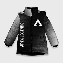 Куртка зимняя для девочки Apex Legends glitch на темном фоне: надпись, симво, цвет: 3D-черный