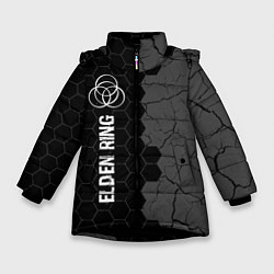 Зимняя куртка для девочки Elden Ring glitch на темном фоне: по-вертикали
