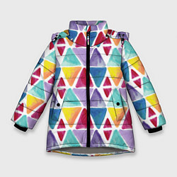 Куртка зимняя для девочки Треугольнички, цвет: 3D-светло-серый