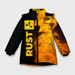 Куртка зимняя для девочки Rust - gold gradient: по-вертикали, цвет: 3D-черный