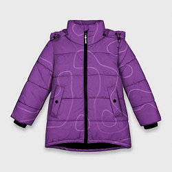 Зимняя куртка для девочки Объемные разводы - яркий фиолетовый - узор Хуф и С