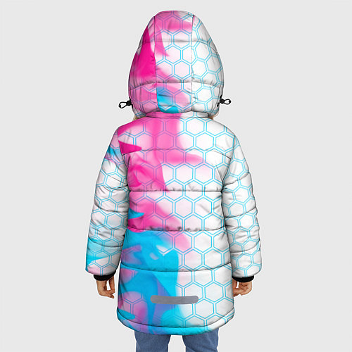 Зимняя куртка для девочки Fortnite neon gradient style: по-вертикали / 3D-Черный – фото 4