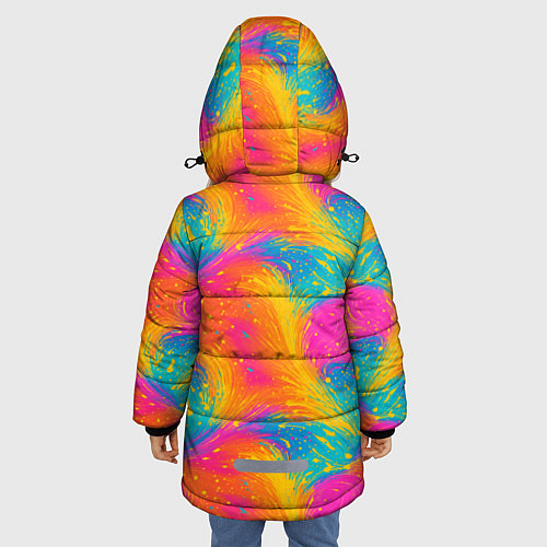 Зимняя куртка для девочки Насыщенные яркие краски / 3D-Черный – фото 4