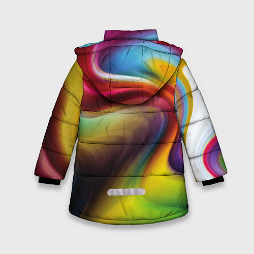 Зимняя куртка для девочки Rainbow waves / 3D-Светло-серый – фото 2