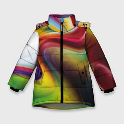 Куртка зимняя для девочки Rainbow waves, цвет: 3D-светло-серый