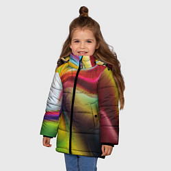 Куртка зимняя для девочки Rainbow waves, цвет: 3D-светло-серый — фото 2