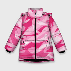 Куртка зимняя для девочки Камуфляж в розовом, цвет: 3D-черный