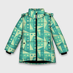 Куртка зимняя для девочки Green geometry, цвет: 3D-черный