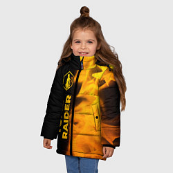 Куртка зимняя для девочки Tomb Raider - gold gradient: по-вертикали, цвет: 3D-черный — фото 2