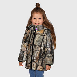 Куртка зимняя для девочки Каменный стиль, цвет: 3D-светло-серый — фото 2