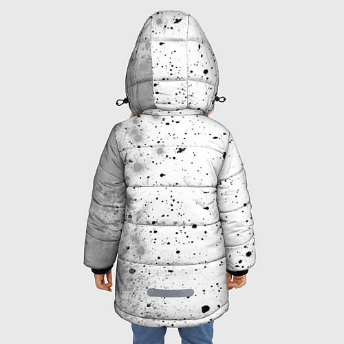 Зимняя куртка для девочки Totoro glitch на светлом фоне: по-вертикали / 3D-Черный – фото 4