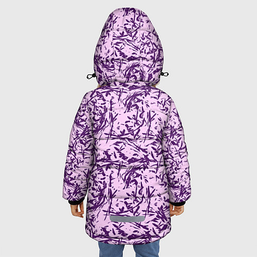 Зимняя куртка для девочки Мягкий сиреневый / 3D-Черный – фото 4
