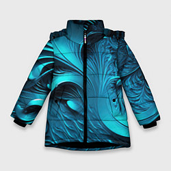 Куртка зимняя для девочки Неоновые объемные узоры, цвет: 3D-черный