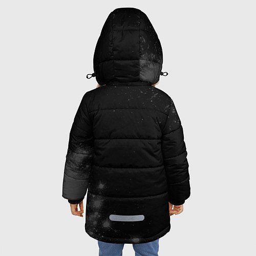 Зимняя куртка для девочки Valorant glitch на темном фоне: надпись, символ / 3D-Черный – фото 4