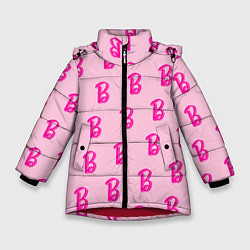 Куртка зимняя для девочки Барби паттерн буква B, цвет: 3D-красный