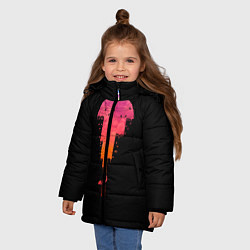 Куртка зимняя для девочки Творческий город, цвет: 3D-светло-серый — фото 2