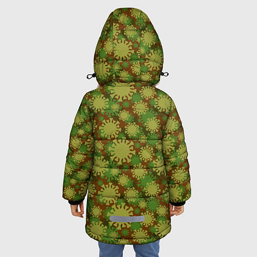 Зимняя куртка для девочки Вирус - камуфляж / 3D-Светло-серый – фото 4