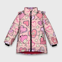 Зимняя куртка для девочки Many many hearts