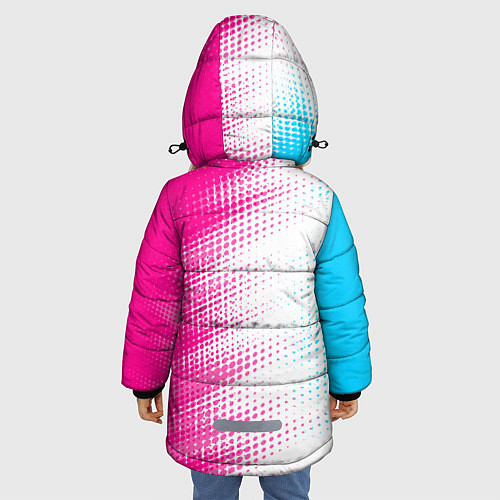Зимняя куртка для девочки Porsche neon gradient style: по-вертикали / 3D-Черный – фото 4